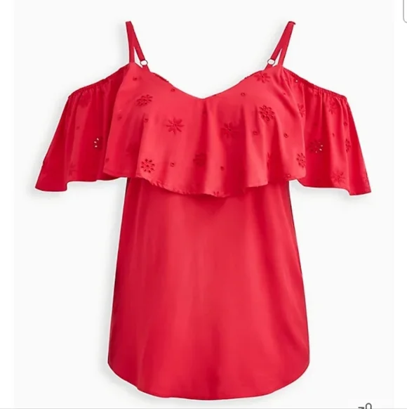 🆕️ MAGENTA SHOULDER RUFFLE TANK - CHALLIS - Picture 5 of 5